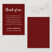 Red Think of me Celebration of Life Candle Plaatskaartje (Voorkant / Achterkant)