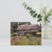 Red Thomas Hardy's huisje, Dorset, England flower Briefkaart (Staand voorkant)