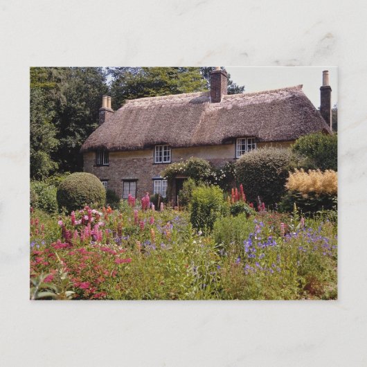 Red Thomas Hardy's huisje, Dorset, England flower Briefkaart (Voorkant)