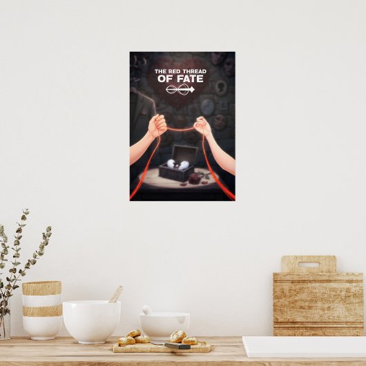 Red Thread of Fate Heartbreak Gothic Fantasy Poster (Keuken)