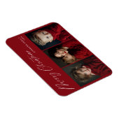 Red Three photo Christmas Holiday Design Magneet (Rechterzijde)