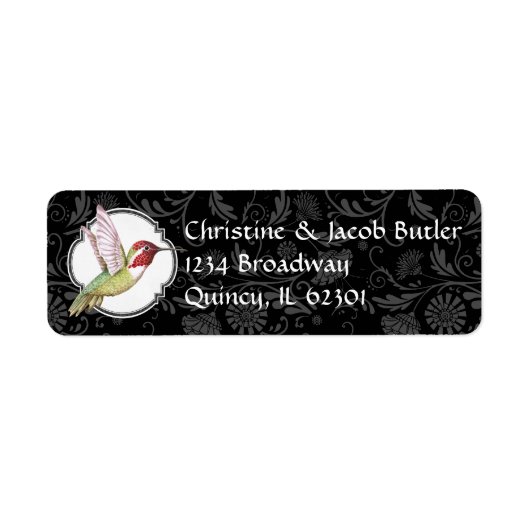 Red Throated Hummingbird Retouradreslabel Etiket (Voorkant)