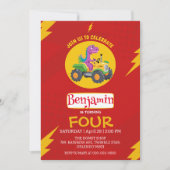 RED thunder Schattigee dinosaurus truck School Ver Kaart (Voorkant)