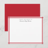 Red Ticking Stripe - Hartelijk dank Bedankkaart (Voorkant / Achterkant)