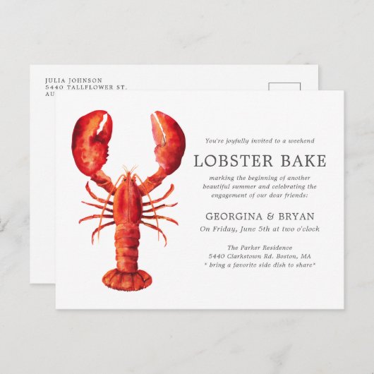 Red Tide | Kreeft Bak Briefkaart (Voorkant / Achterkant)