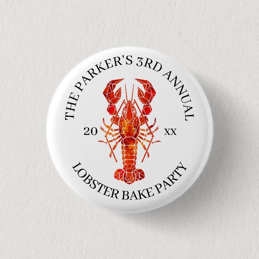 Red Tide | Kreeft Bak Ronde Button 3,2 Cm (Voorkant)