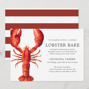 Red Tide   Lobster Bake Birthday   Rode strepen Kaart