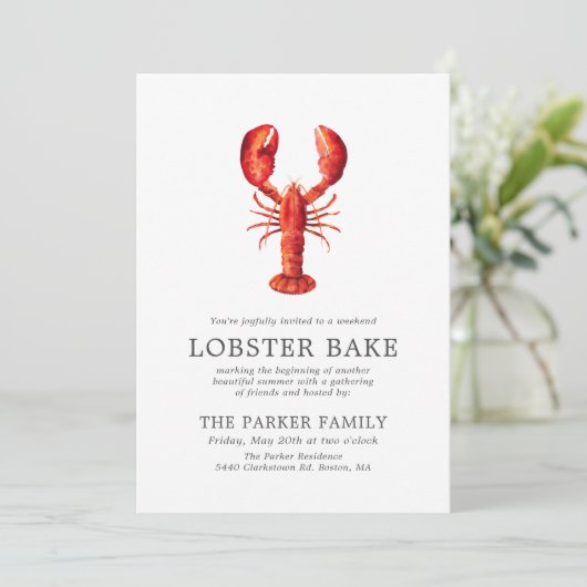 Red Tide | Lobster Bake Kaart (Staand voorkant)
