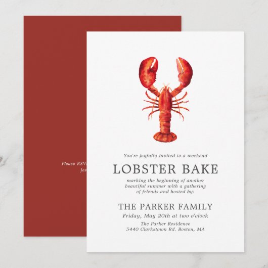 Red Tide | Lobster Bake Kaart (Voorkant / Achterkant)