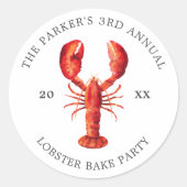 Red Tide | Lobster Bake Ronde Sticker (Voorkant)