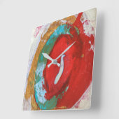 Red Tide Wall Clock Vierkante Klok (Hoek)