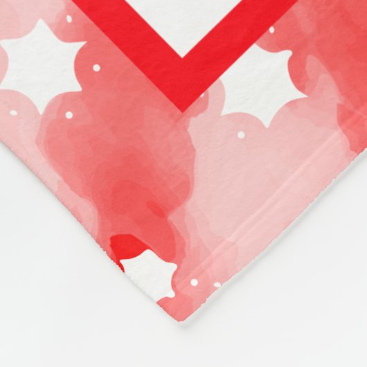 Red Tie Dye Eenhoorn Kerst Gepersonaliseerde Kinde Fleece Deken (Hoek)