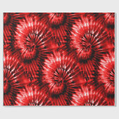 Red Tie Dye Psychedelic Starburst Retro Cadeaupapier (Vlak)