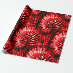 Red Tie Dye Psychedelic Starburst Retro Cadeaupapier
