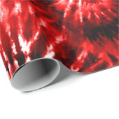 Red Tie Dye Psychedelic Starburst Retro Cadeaupapier (Rol Hoek)
