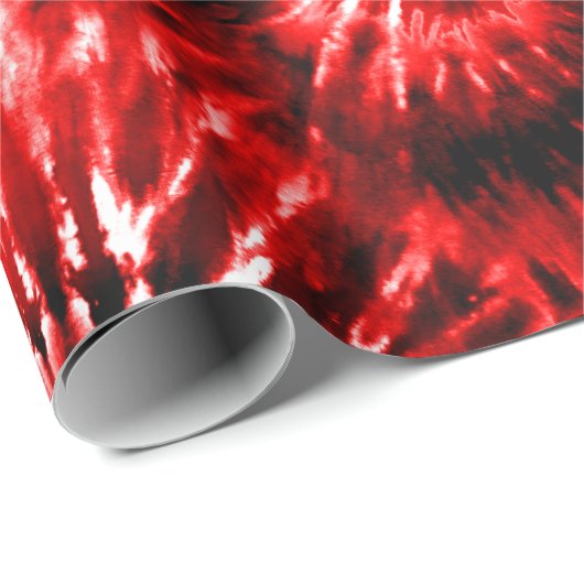 Red Tie Dye Psychedelic Starburst Retro Cadeaupapier (Rol Hoek)