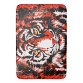 Red Tiger Bath Mat - Tiger Artwork - Wilde dieren (Voorkant Verticaal)