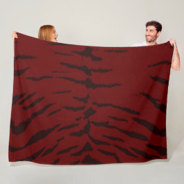 Red Tiger digitale print Fleece Deken