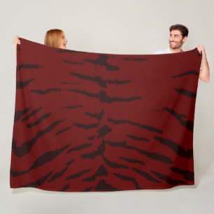 Red Tiger digitale print Fleece Deken