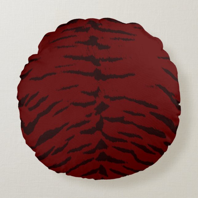 Red Tiger digitale print Rond Kussen (Voorkant)