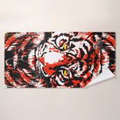 Red Tiger Head Bath Towel - Tiger Bath Towel Badhanddoek (Badhanddoek)