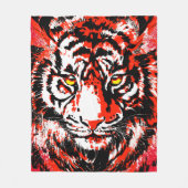 Red Tiger Head - Tiger Fleece Blanket Deken (Voorkant)