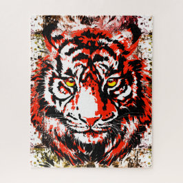 Red Tiger Head - Tiger Jigzaag Puzzle Legpuzzel