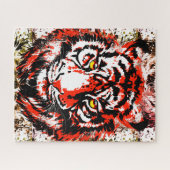 Red Tiger Head - Tiger Jigzaag Puzzle Legpuzzel (Horizontaal)