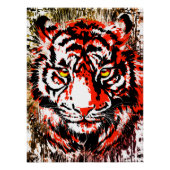 Red Tiger Head - Tiger Poster print glossy (Voorkant)