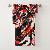 Red Tiger Head - tijgerkunstwerk - Wilde dieren Bad Handdoek (Insitu)
