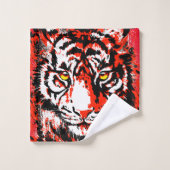 Red Tiger Head - tijgerkunstwerk - Wilde dieren Bad Handdoek (Wasdoekje)