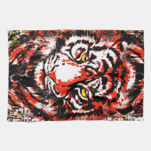 Red Tiger Head Towel - Tiger Kitchen Towel Theedoek (Horizontaal)