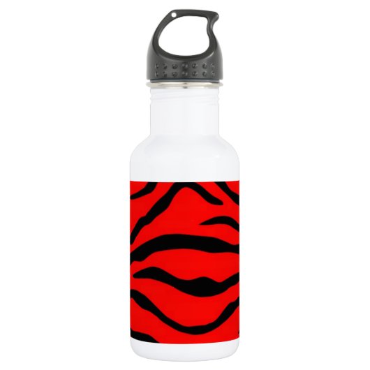 Red Tiger Pattern Waterfles (Voorkant)