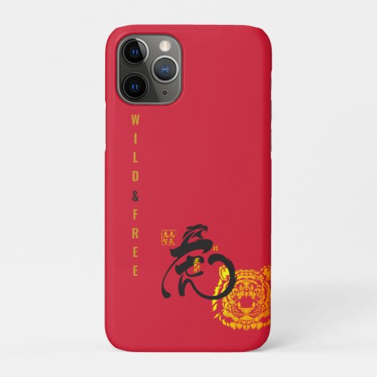 Red Tiger Wild & Free Chinoiserie Chic Case-Mate iPhone Case (Achterkant)