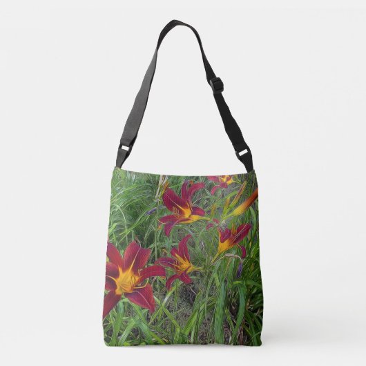 Red Tigerlily Garden Cross Body Bag Crossbody Tas (Achterkant)