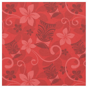 Red Tiki Mmaskers Hawaiian Stof
