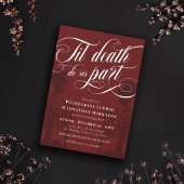 Red Til Death Do US Part Skeleton Gothic Weddensch Kaart