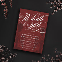 Red Til Death Do US Part Skeleton Gothic Weddensch