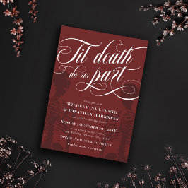 Red Til Death Do US Part Skeleton Gothic Weddensch Kaart