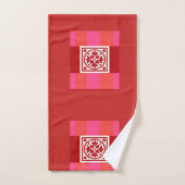 Red Tile Bath Towel Set Bad Handdoek (Handdoek)
