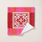 Red Tile Bath Towel Set Bad Handdoek (Wasdoekje)