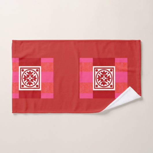 Red Tile Bath Towel Set Bad Handdoek (Handdoek)