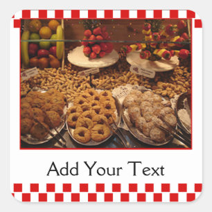 Red Tile Desserts Vierkante Sticker