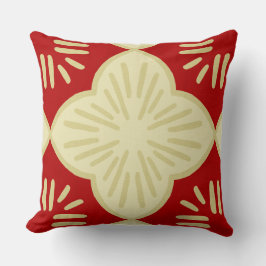 Red tile pattern kussen