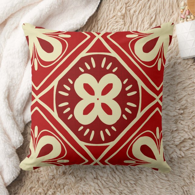 Red tile pattern kussen (Deken)