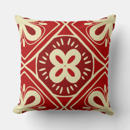 Red tile pattern kussen