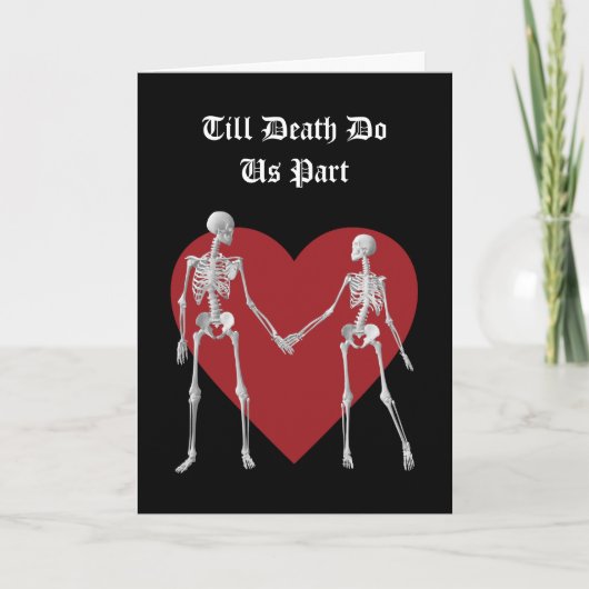 Red Till Death Do Us Part Valentine's Day Card Bedankkaart (Voorkant)