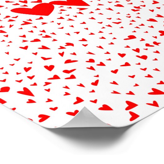 Red Tiny Love Hearts Background Poster (Hoek)