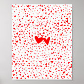 Red Tiny Love Hearts Background Poster (Voorkant)