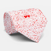 Red Tiny Love Hearts Background Stropdas (Opgerold)